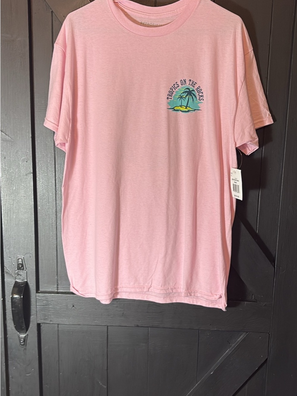Retrofit Soft Pink 'Tropics on the Rocks' Graphic Tee